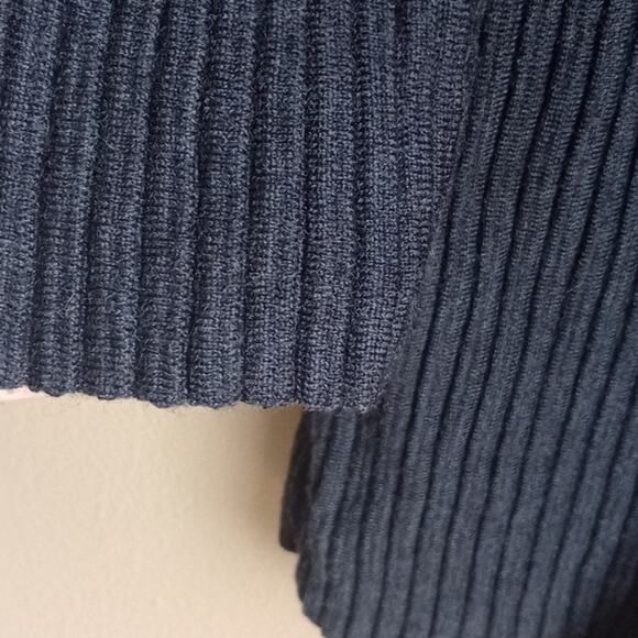 Eileen Fisher Charcoal Ribbed Sweater 3/4 sleeve crew neck Merino Wool size M - Picture 5 of 6